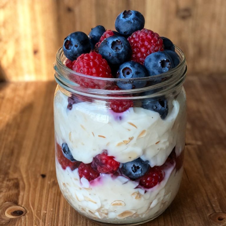Fresh Red White and Blue Overnight Oats