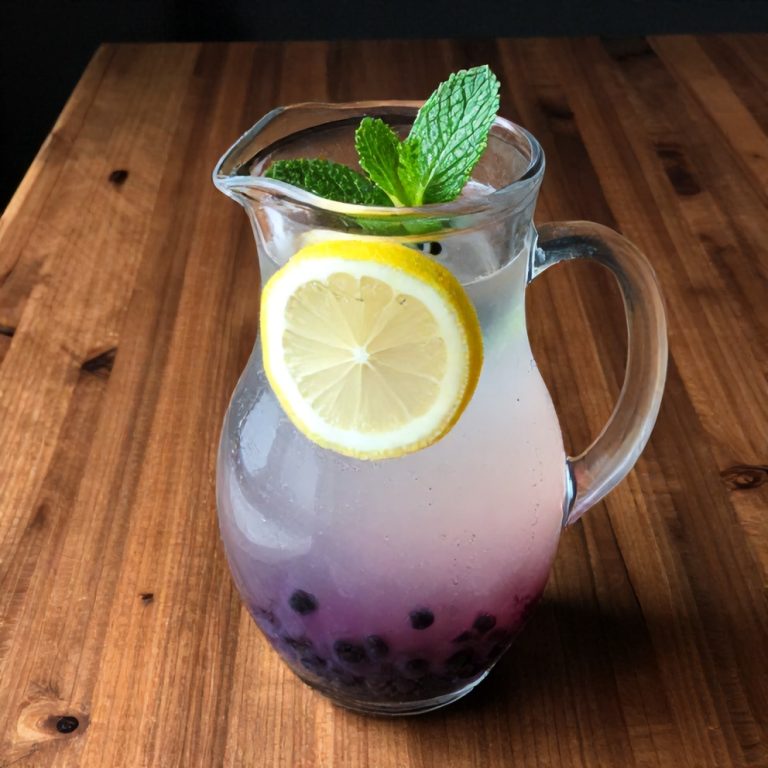fresh sparkling blueberry lemonade punch
