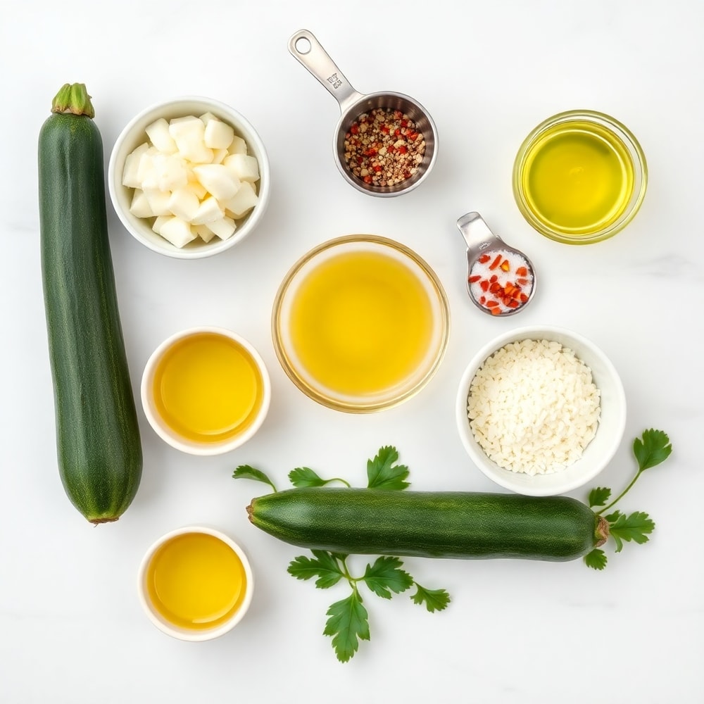 Raw ingredients for Garlic Parmesan Roasted Zucchini