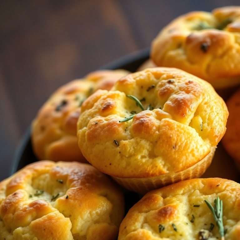 Garlic Rosemary Focaccia Muffins