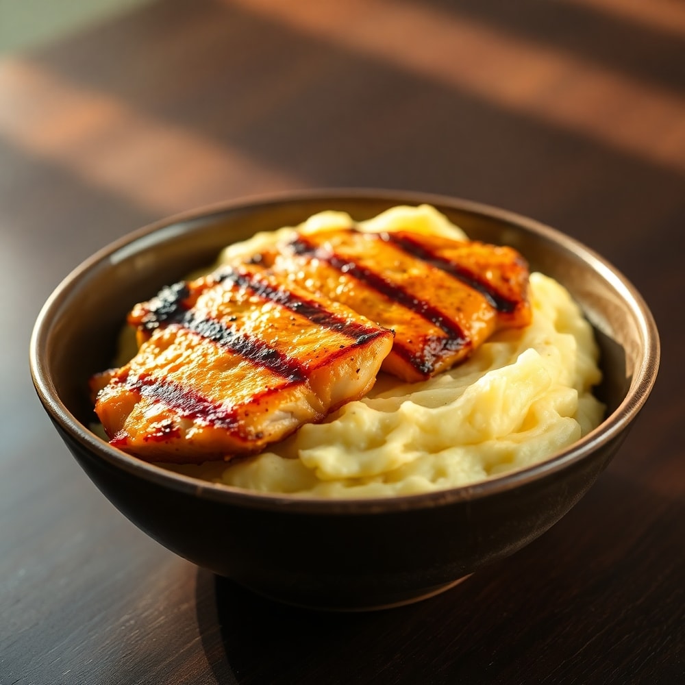 grilled chicken mashed potato bowls
