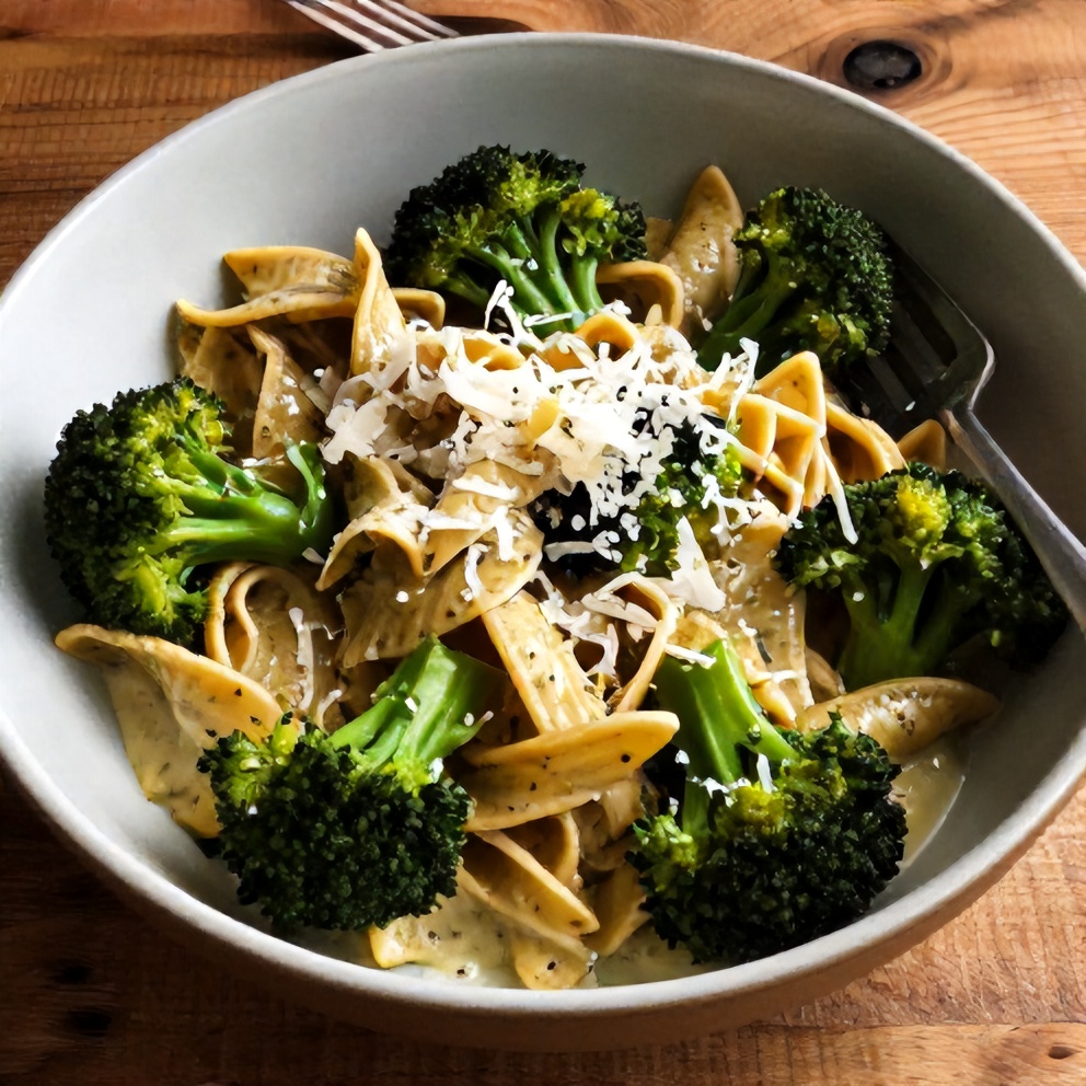 Healthy Pasta with Broccoli Plated