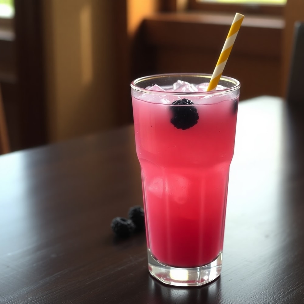 homemade blackberry coconut pink drink
