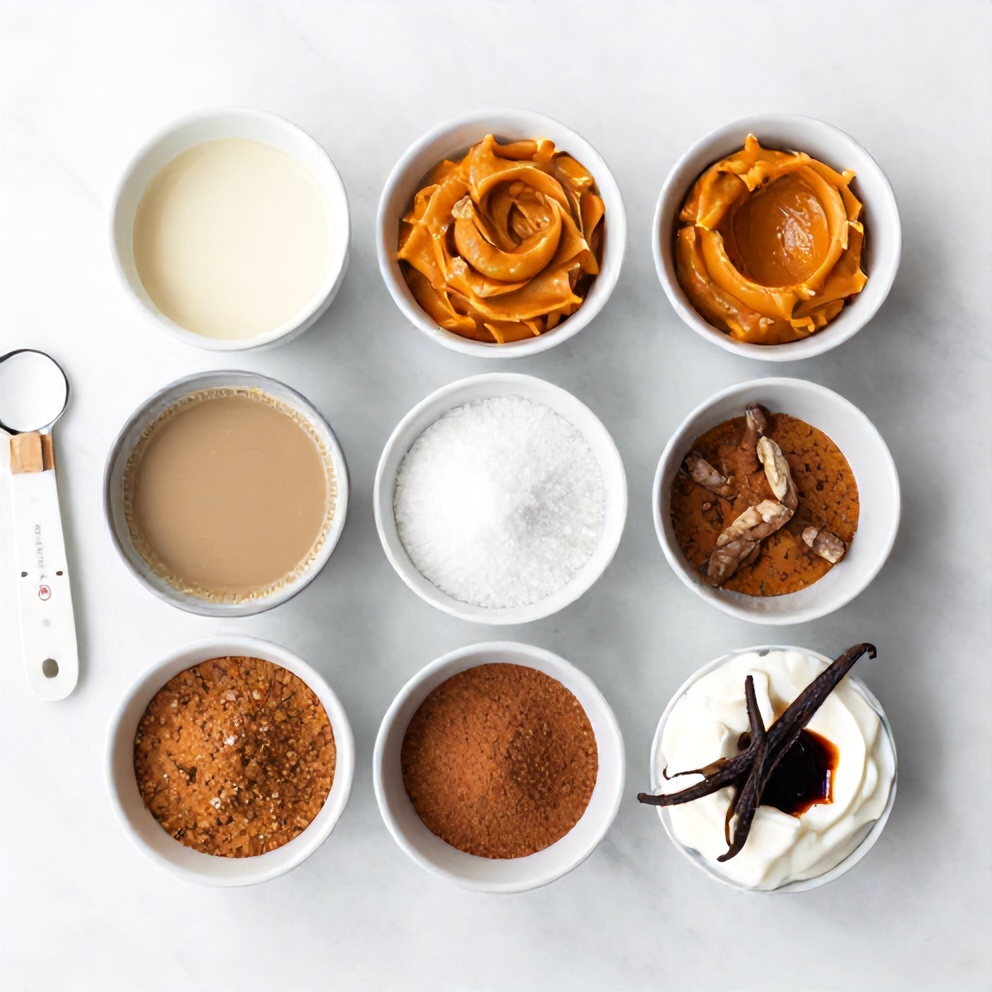 Pumpkin puree, milk, coffee, spices, and vanilla extract for homemade pumpkin spice latte