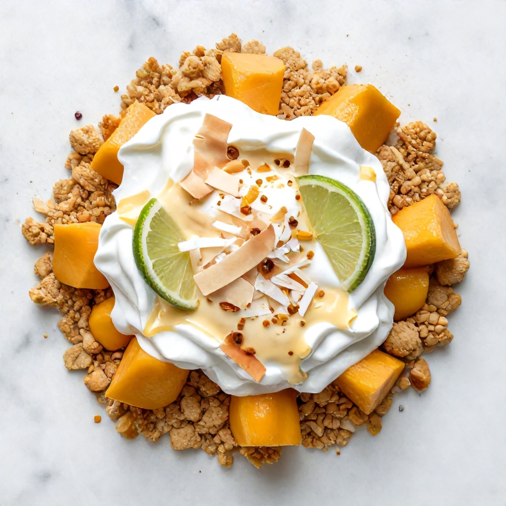 Raw ingredients for No-Bake Mango Coconut Cream Bars