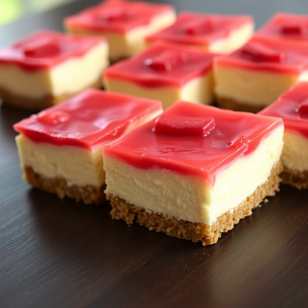 No Bake Rhubarb Cheesecake Squares