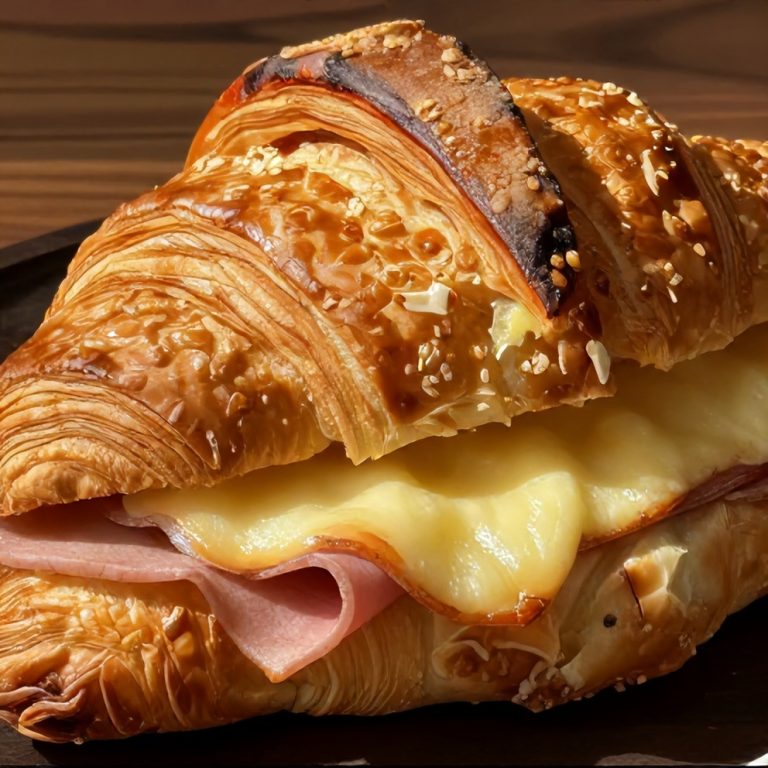 oven baked ham and cheese croissants