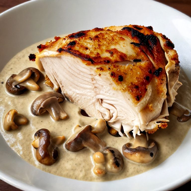 pan-seared chicken with mushroom sauce