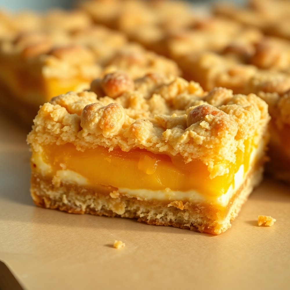Peaches and Cream Crumble Bars
