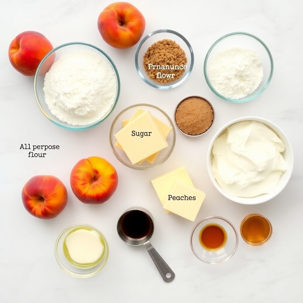Peaches and Cream Crumble Bars Ingredients