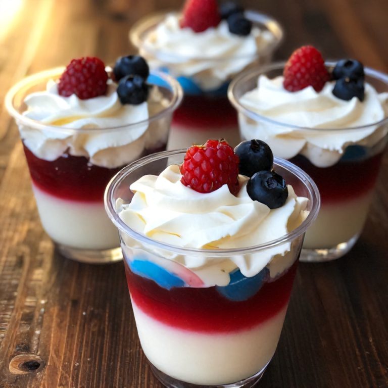 red white and blue layered jello shots