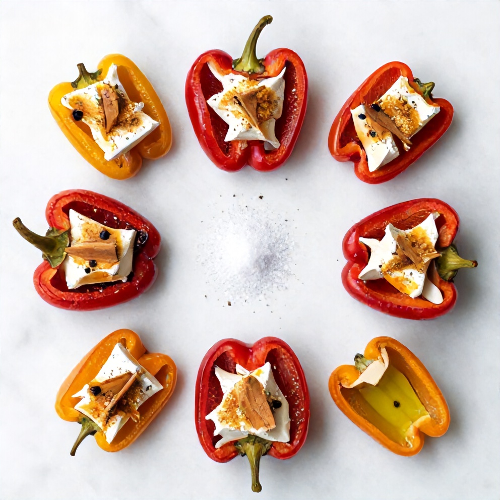 Raw Ingredients for Roasted Goat Cheese Mini Peppers