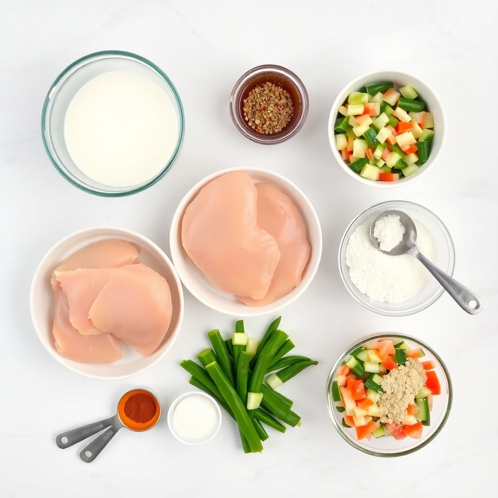 Raw ingredients for Slow Cooker Chicken and Gravy