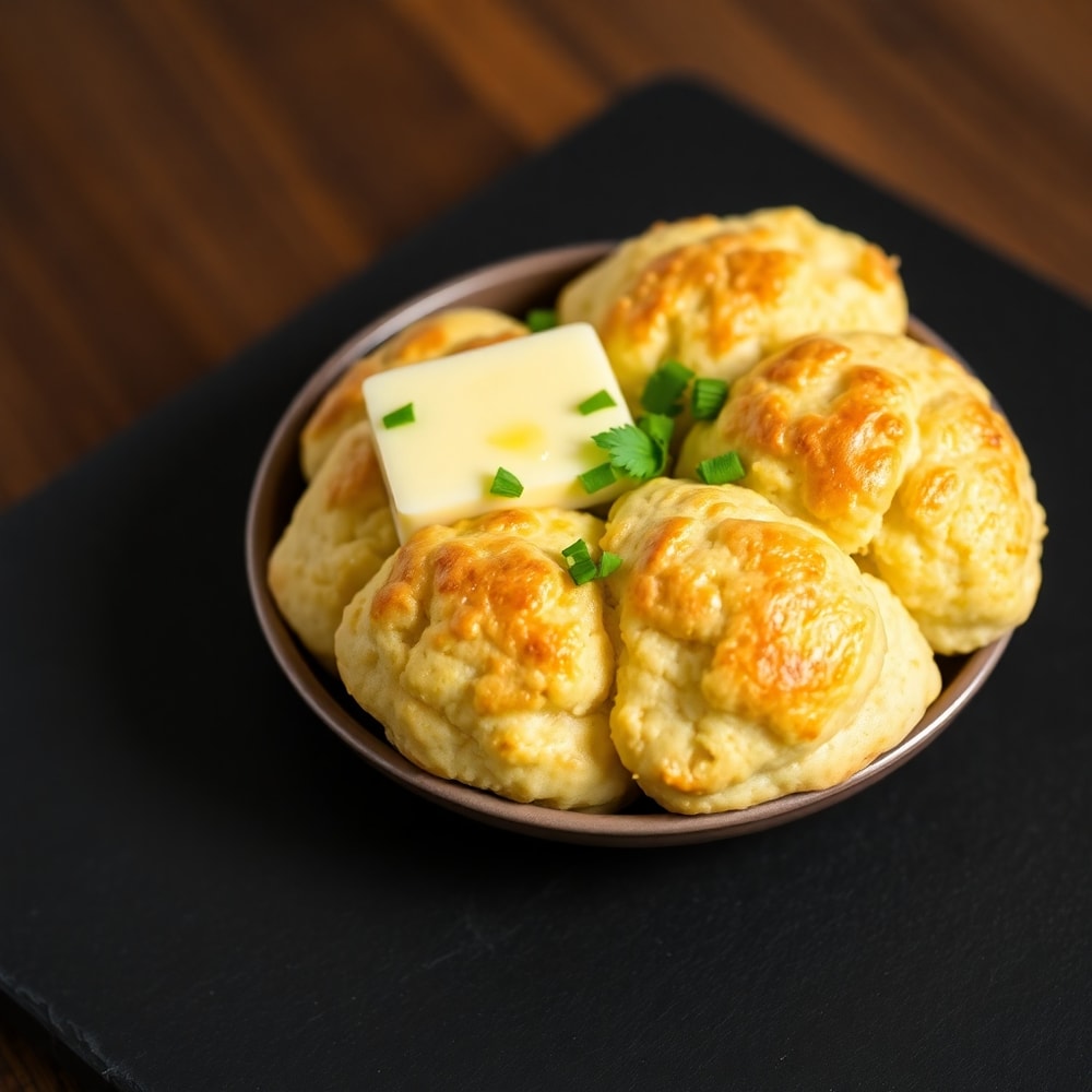 Plated sour cream and onion biscuits