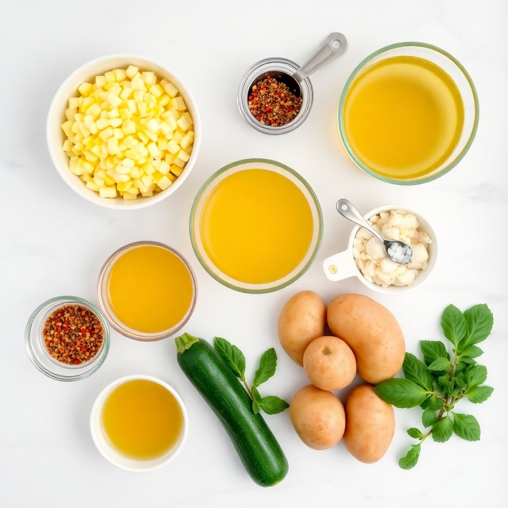 Raw Ingredients for Corn and Zucchini Chowder