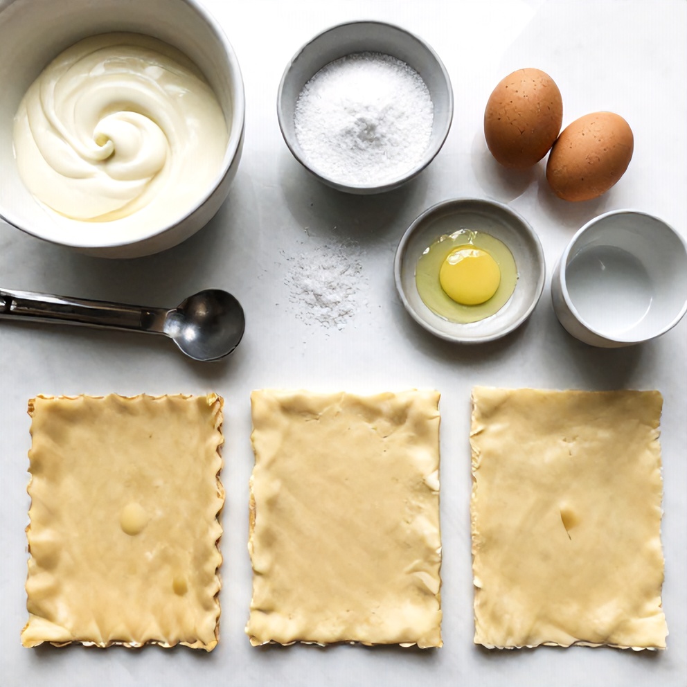 Raw ingredients for Velvety Cream Tart Laurea